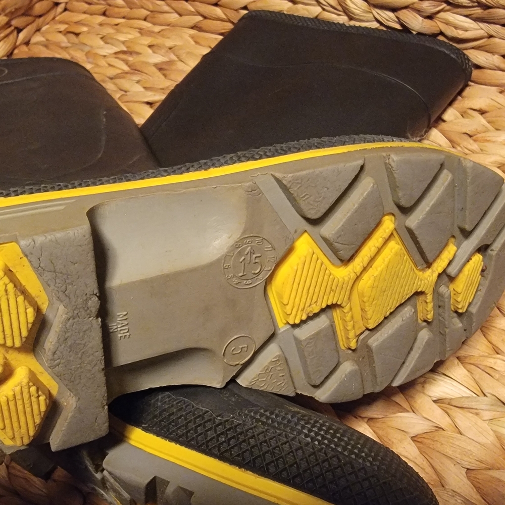 Black and Yellow Rubber Boots